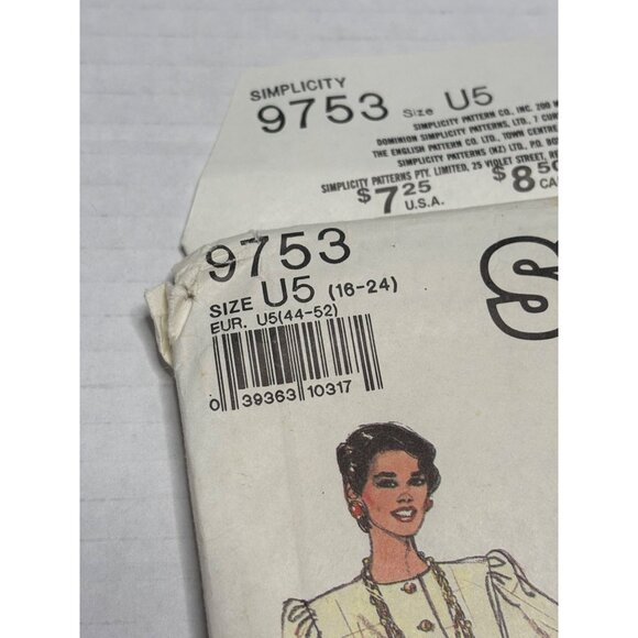 Simplicity 9753 Womens 2 Piece Dress Skirt Top Sewing Pattern U5 Size 16 18 20 - Picture 2 of 6